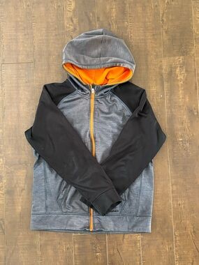 Head Kids Gray and Black Hoodie with Orange Lining